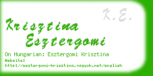 krisztina esztergomi business card